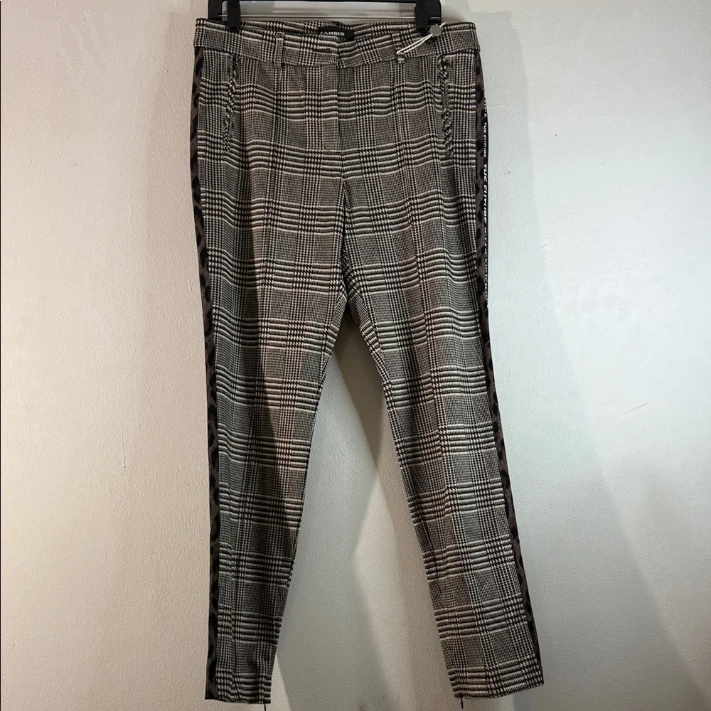Cambio Rhona Plaid Pants Women’s US 14 Gray Black Slim Stretch - Picture 2 of 14